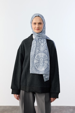 Mirsoy Scarf Mirayze Etnik Desen Şal Füme