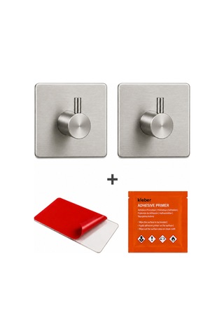 2 Adet Kare Tekli Modern Banyo Askılık 45 Mm Paslanmaz Çelik Delmeden Yapışkan Montaj Inox