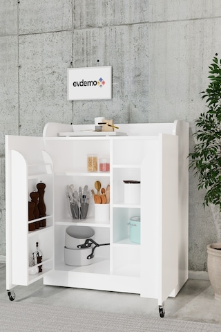 Derin 2 Kapaklı Erzak Kiler Dolabı Beyaz