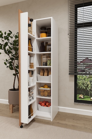 Asra Trend Çok Amaçlı Kiler Dolabı MK-19 %100 MDF Erzak Organizer Dolabı Petra