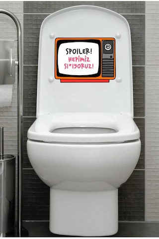 Spoiler Hepimiz Sı Iyoruz Klozet Kapağı Banyo Wc Sticker 24x18 Cm