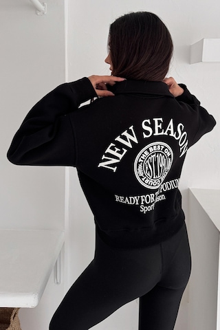 Noa & Noa Kadın Baskılı Oversize Sweatshirt Sporty Season 1992 Siyah