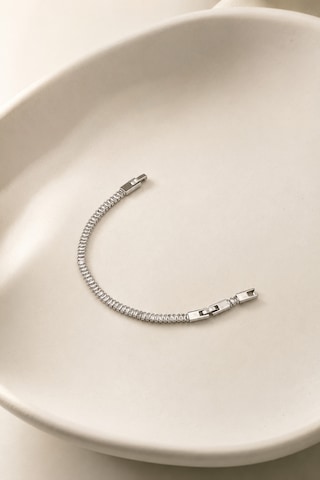 Balenbi Jewelry Kadın Sıra Taşlı Tenis Model Kararmaz Çelik Bileklik Gümüş Renk 1124