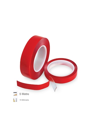 Çift Taraflı 15 Mm Kırmızı Nano Silikon Bant Su Geçirmez Güçlü Tablo Montaj Bandı 5 Metre 15 MM x 5 M