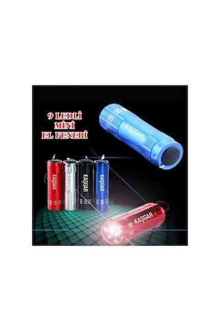 Küçük Lamba Açık Hava Aleti Taşınabilir Işık Zenon Işıklı Süper Parlak 9 Ledli Metal Mini El Feneri Çok Renkli