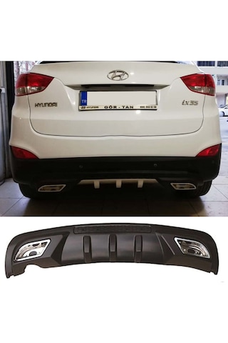 Hyundai İx35 Uyumlu Difüzör Difizör Siyah + Kare Egzoz Görünüm C Tip