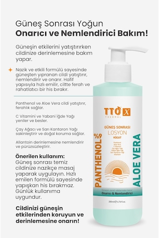 Tto X Aloe Vera Güneş Sonrası Onarıcı ve Nemlendirici Losyon 200 ML