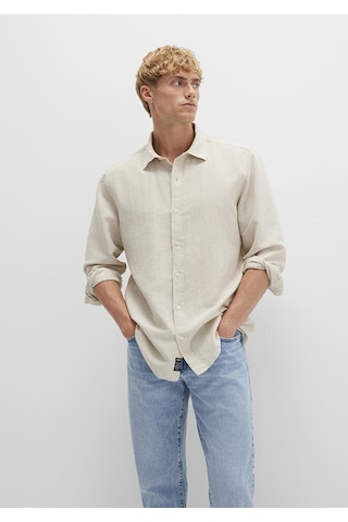 Mavi - Çizgili Bej Gömlek 0211704-90925 Bej