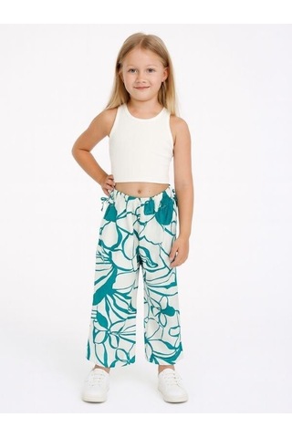Kız Çocuk Desenli Pantolon-15967 Çok Renkli