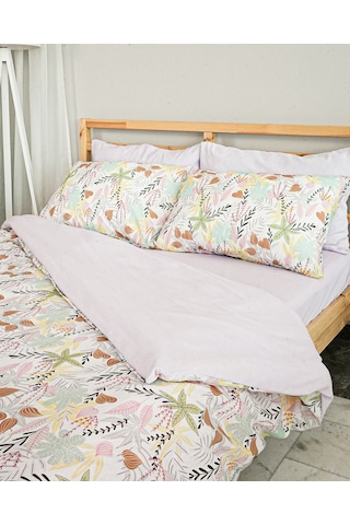 Forest Freshness Pamuklu Çift Kişilik Pudra Nevresim Seti 200x220 Cm