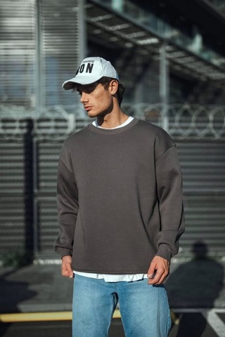 Etiler Collection Kışlık Bisiklet Yaka Üç İplik Basic Sweatshirt - Antrasit