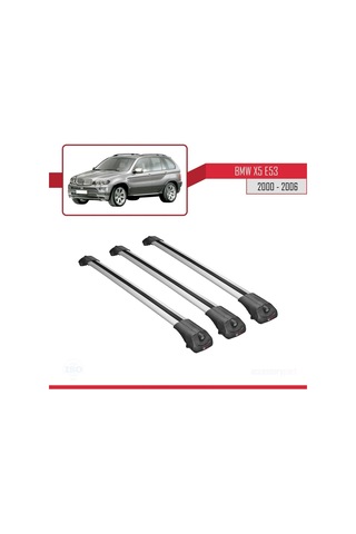 Bmw X5 E53 2000-2006 Arası İle Uyumlu Ace-1 Ara Atkı Tavan Barı Gri 3 Adet Bar