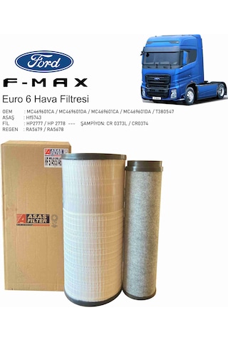 Ford F-max Hava Filtre Takımı Euro 6 İç Dış Asaş Hf 5745 - Hf5746,mc469601ca / Mc469601da / Mc469601ca / Mc469601da - Fil 2777 /2778