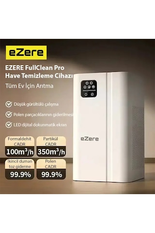 Ezere Fullclean Pro Have Temizleme Cihazı 350 Cadr Led Ekran İyon Ve Sessiz Çalışma İle Toz Duman Poleni %99.9 Filtreler. Temiz Hava- 5775 Çok Renkli