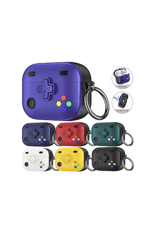 Airpods Uyumlu 2/1 Oyun Konsolu Şekli Kablosuz Kulaklık Koruyucu Kılıf Mor İçin Mor
