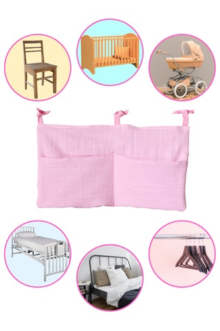 Bebek Beşik Yanı Organizer 2 Cepli Pratik Organizer Pembe