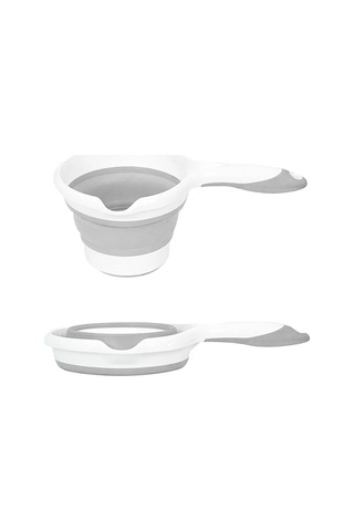 1100 Ml Katlanır Akordiyon Koçero Maşrapa Bebek Yıkama Tası Katlanır Maşrapa Koçero Gri 27x17x4 Cm Beyaz