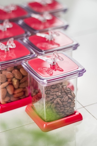 Akrilik Fuşya 12 Li Baharat Kavanozu& Baharatlık & Baharatlık Seti 200 ML ( CAM DEĞİLDİR ) Fuşya