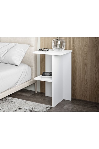 Leray Komodin, Çok Amaçlı Sehpa, Yan Sehpa Beyaz, Ev-ofis Beyaz