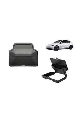 Tesla Model Y/3 Standart Juniper 2025+ Uyumlu Orta Konsol Koçak İçi Kartlık Bozuk Para Kutusu Siyah