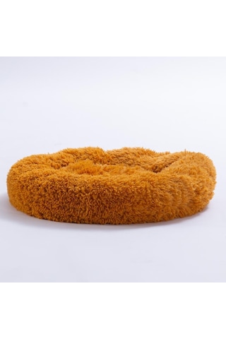 Hardal Donut Köpek Yatağı Kedi Yatağı Simit Yatak Anti-stress Pet Yatağı Peluş Yatak S
