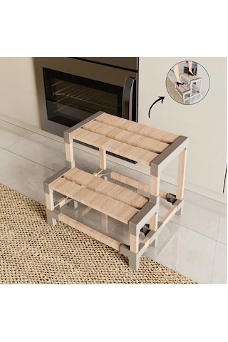 Evinizin Atölyesi 2 Basamaklı Ahşap Merdiven