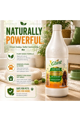 Pet Cleaner 1 Litre%100 Bitkisel Evcil Hayvan Kedi Köpek Çok Amaçlı Temizlik Pati Temizleyici Şampuan Koku Giderici