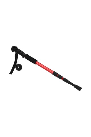 Açık Hava Alüminyum Alaşımlı 4 Parçalı Süspansiyon Düz Saplı Yürüyüş Bastonu Tırmanma Kampı İçin Kırmızı Çok Renkli