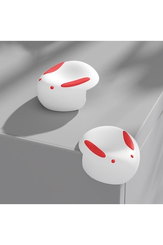 Sones 2 Adet / Takım Tavşan Çocuk Çarpma Önleyici Silikon Köşe Koruyucu Masa Köşe Koruyucu Kılıf Beyaz