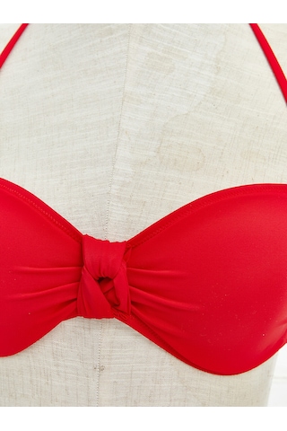 Lcw Dream Kırmızı Dikişli Pedli Büzgü Detaylı Kadın Bikini Üst