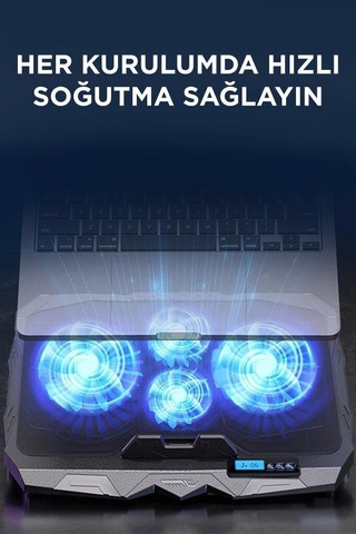 Ürün Donanım Oyuncu Laptop Soğutucu Ayarlanabilir Dizüstü Bilgisayar Soğutma Fanı Cf03 Siyah