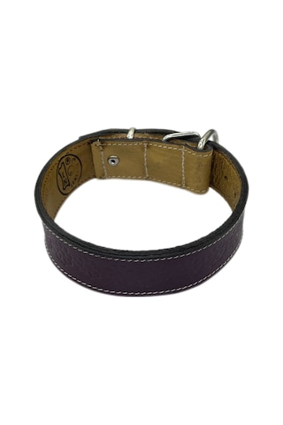 Lnleather El Yapımı Vaketa Deri Mor Orta Irk Köpek Tasması 60 CM Mor