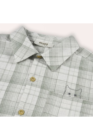 Erkek Çocuk Ekose Desenli Gömlek Açık Haki 2421bk06005-4794 001