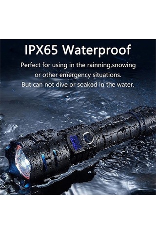 Maoyaya Hytpustaty 100.000 Lümen Taktik Şarjlı El Feneri, Siyah Model Siyah