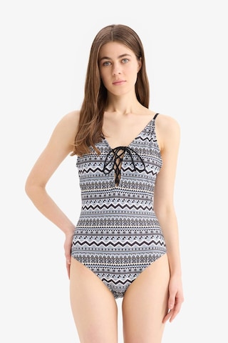 Defacto Regular Fit Etnik Desenli Mayo-fall İn Love T3656az25smbk81 Siyah