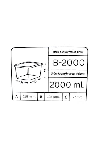 Offbox Buzluk Sebze Bakliyat Et Gıda Saklama Kabı - 2 Lt. - 10 Adet Şeffaf