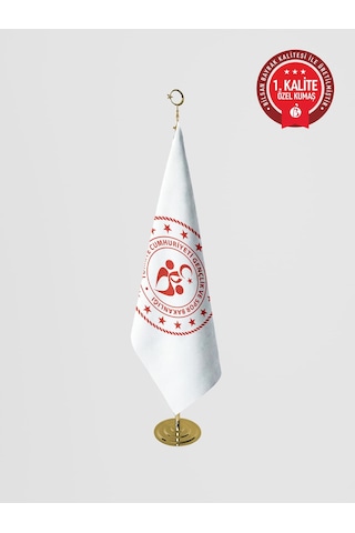 Gençlik Ve Spor Bakanlığı Makam Bayrağı - Saçaksız Gold Set 100 x 150 CM