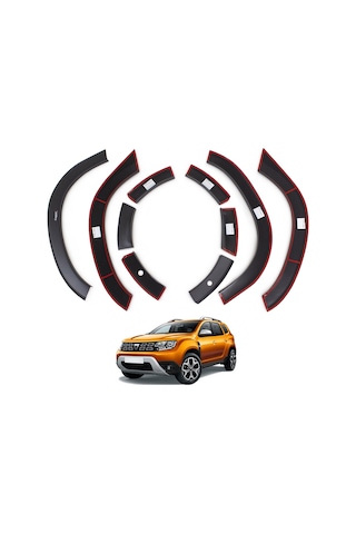 Dacia Duster Çamurluk Dodik 2018 2019 2020 2021 8 Parça Set Siyah