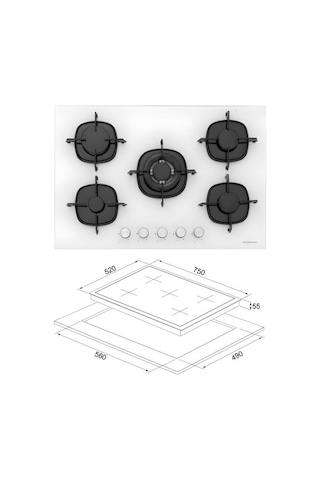 Silverline S2-BO6502W02 + CS5801E7W01 + 3457 Soho Beyaz Ankastre set