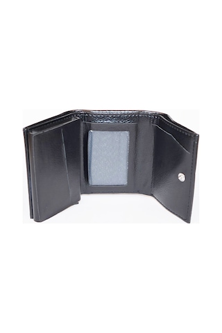 Mekanizmalı Deri Cüzdan Otomatik Kartlı Siyah