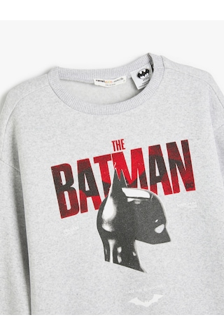 Koton Batman Sweatshirt Lisanslı Baskılı Uzun Kollu Gri 5wkb10436tk Gri