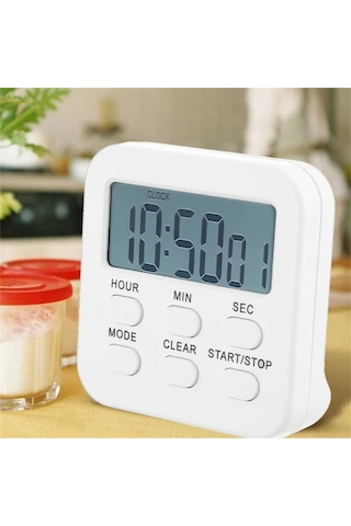 Dijital Zamanlayıcı Kronometre Saat Multifonksiyonel Zamanlayıcı