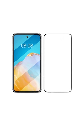 Huawei P Smart 2021 Davin 5D Cam Ekran Koruyucu Siyah