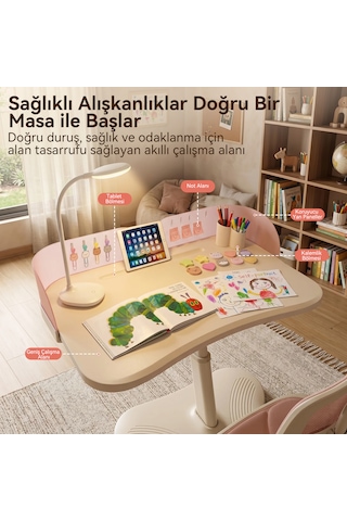 Bonny Mobil Çocuk Çalışma Sandalye Seti Pembe