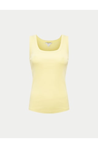 Marks & Spencer Pamuk Karışımlı Ribana Slim Fit Atlet T41001624h Sarı