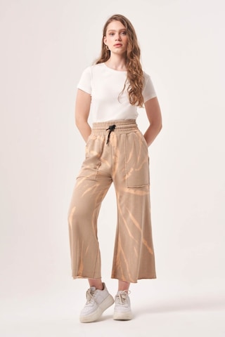Mizalle Batik Örme Bej Pantolon Bej