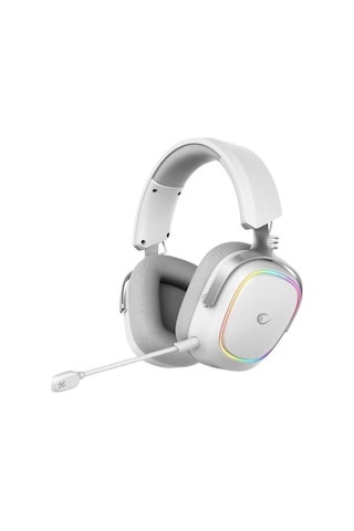 Rampage Retsu Beyaz-gri Kablosuz 2.4g+ Bluetooth Kumaş Deri Earpad Mikrofonlu Oyuncu Kulaklığı