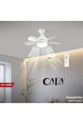 Cata Karayel Fan Led Işıklı Vantilatör 82w Kumandalı Ampul 3 Renk 3 Renk Kumandalı