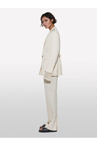 Sisley Keten Karışımlı Bağlamalı Oversize Blazer Ceket Kadın Şampanya Ceket - 325p2g1wlw031