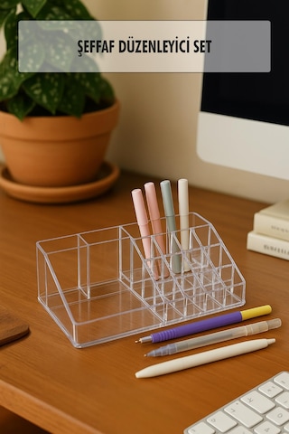 Masa Üstü Kalem Düzenleyici Kalemlik 22 Cm Çok Renkli